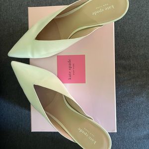 Kate Spade Cori Mules, white, size 10M